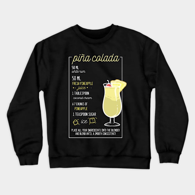 Pina Colada Cocktail Bar Drinks Barkeeper Crewneck Sweatshirt by amango